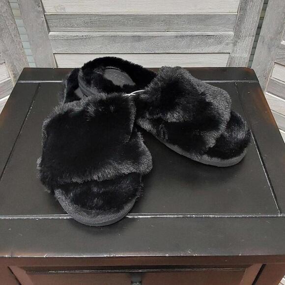 Women's Emma Single Band Fur Slide Slippers | Stars Above | 8 - Picture 1 of 6